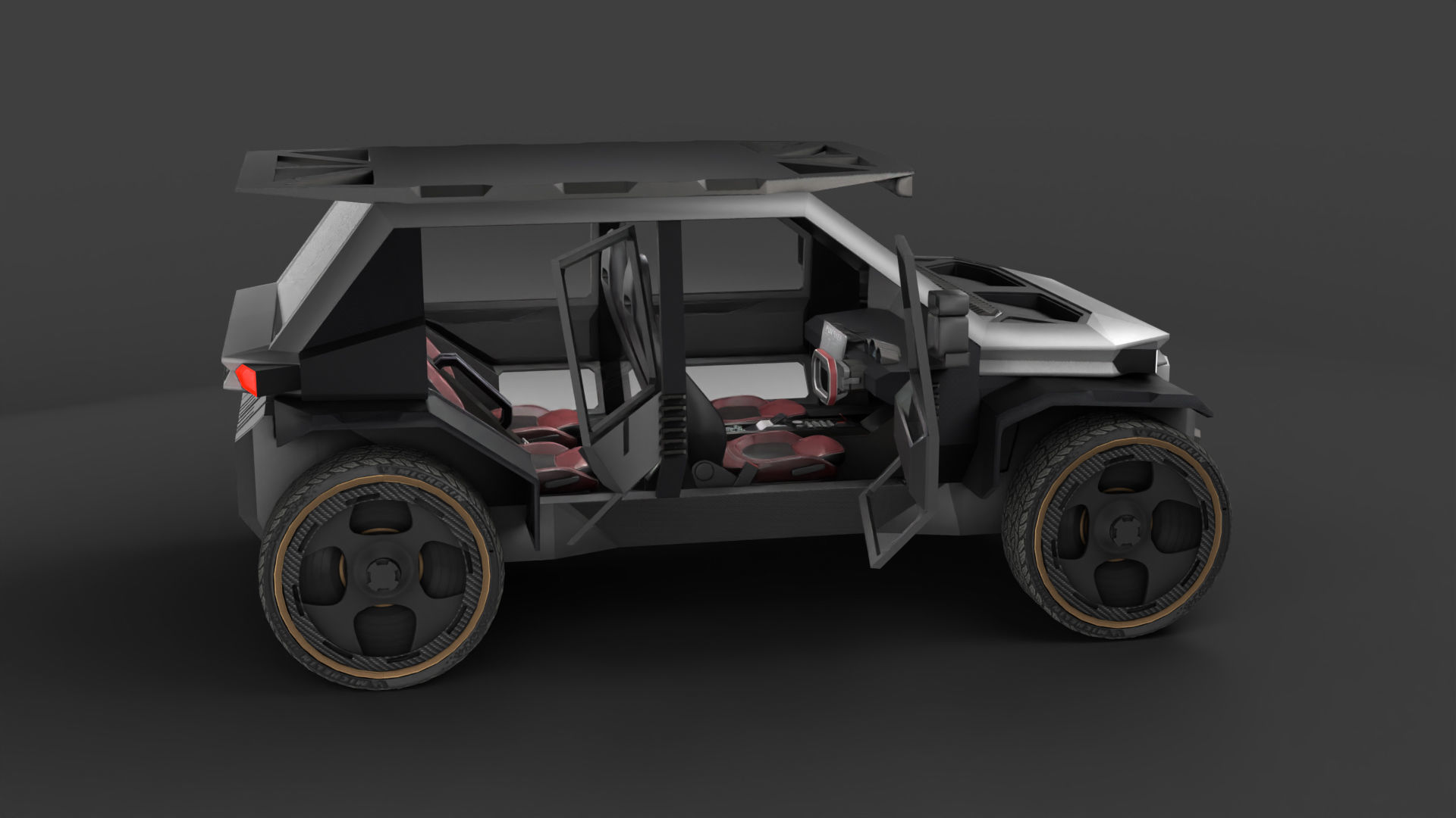 SiFi JEEP Game Ready Lowpoly Model Low-poly 3D model_3