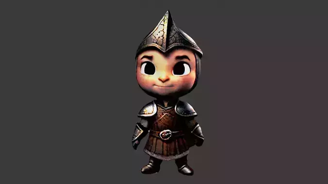 Cartoon Medieval Knight Boy