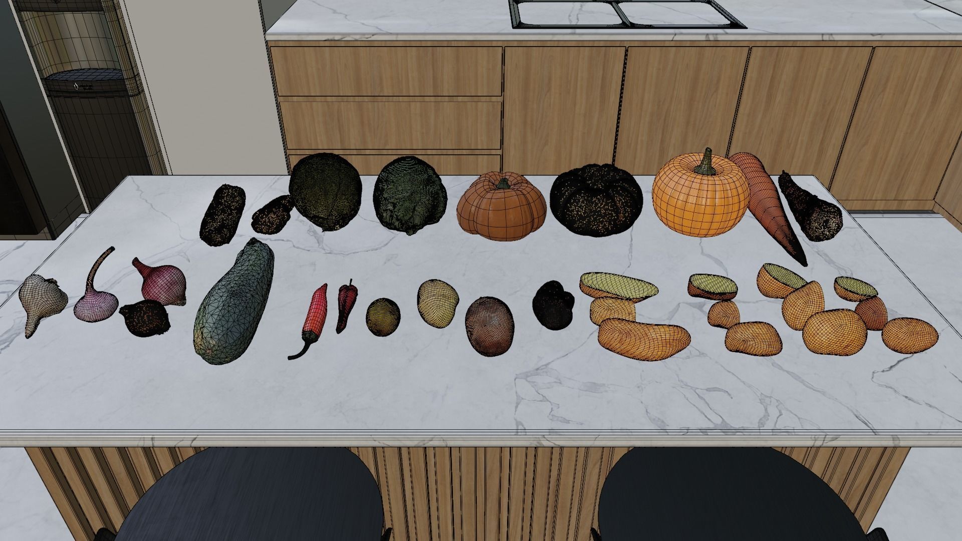vegetables pack 3D model_1