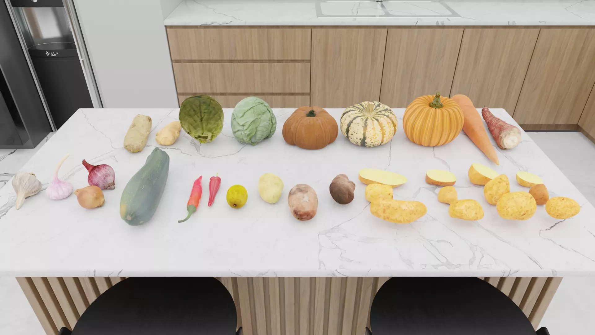 vegetables pack 3D model_0