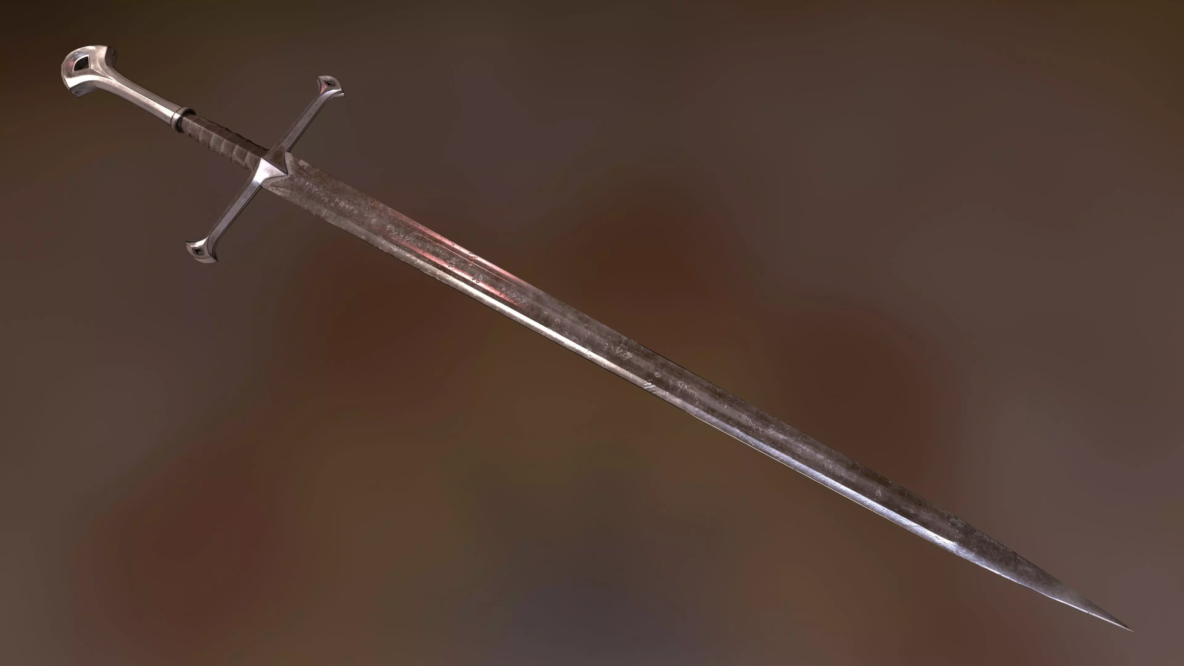 Anduril Sword Game ready Low-poly 3D model