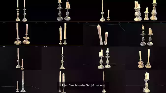 Lilac Candleholder Set