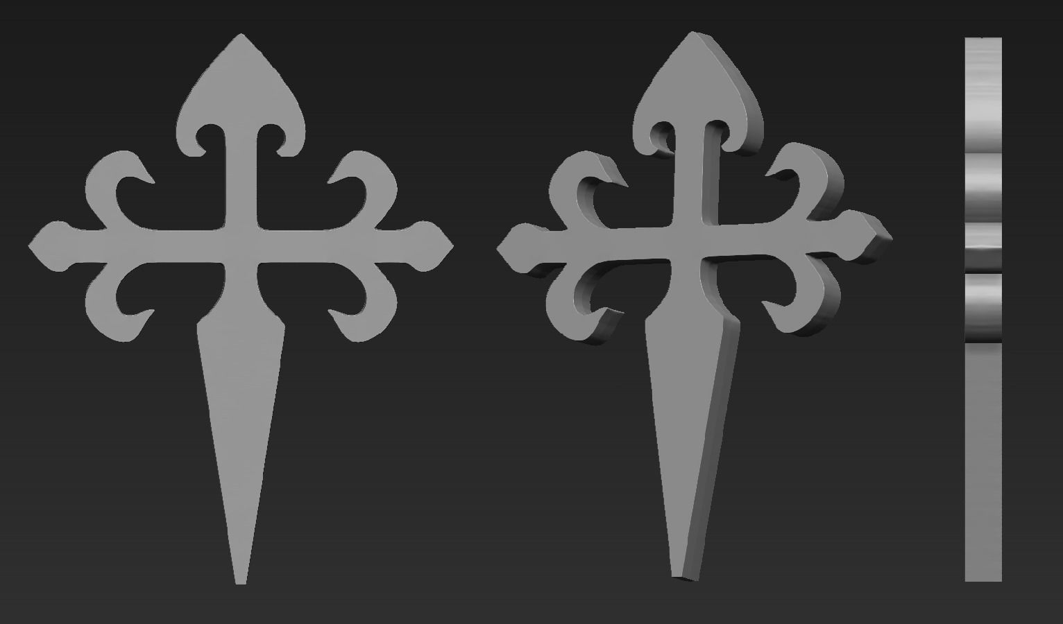 The figure of the holy apostle Jacob with a staff-cross 3D print model_16