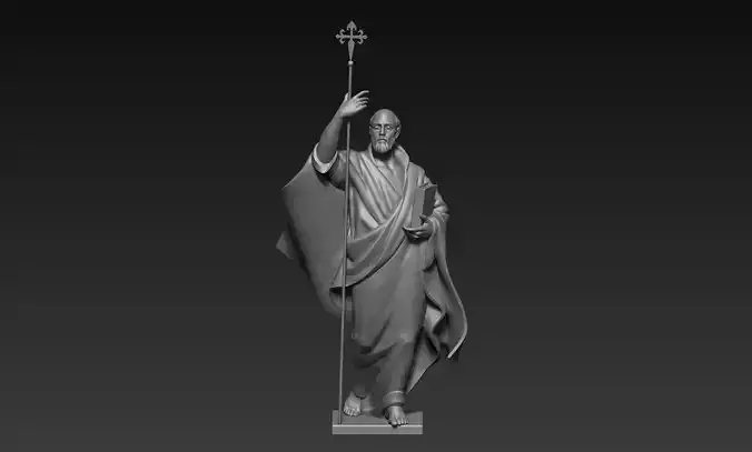 The figure of the holy apostle Jacob with a staff-cross