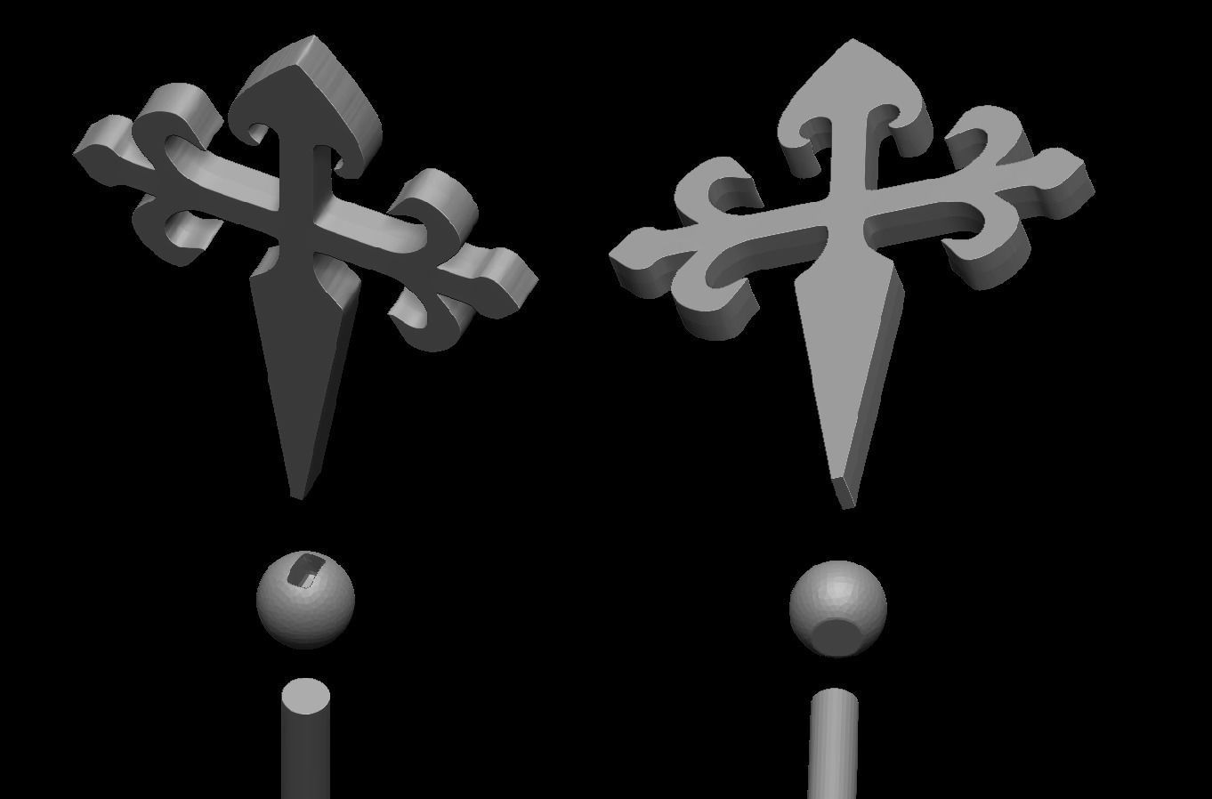 The figure of the holy apostle Jacob with a staff-cross 3D print model_19