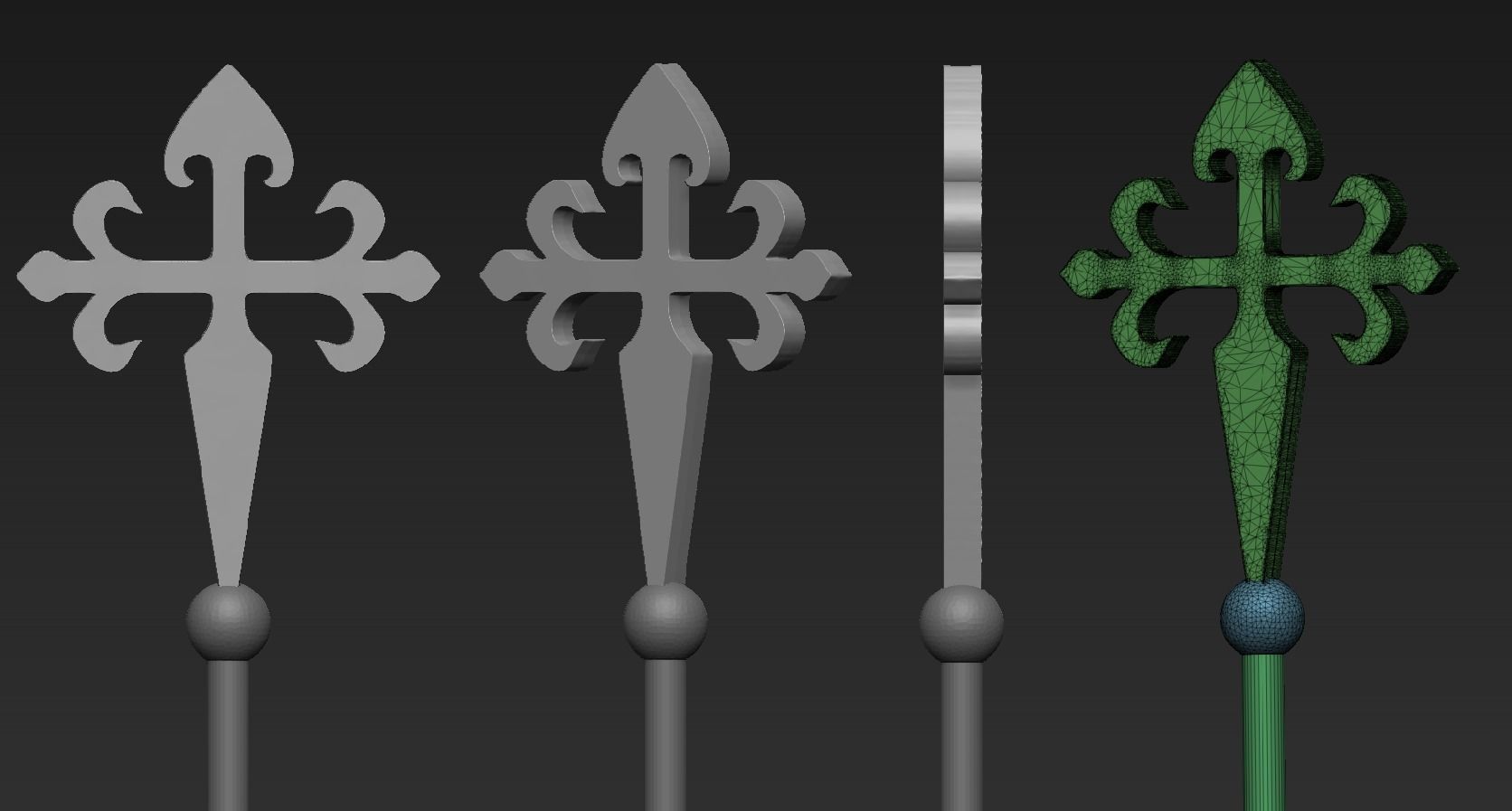 The figure of the holy apostle Jacob with a staff-cross 3D print model_17