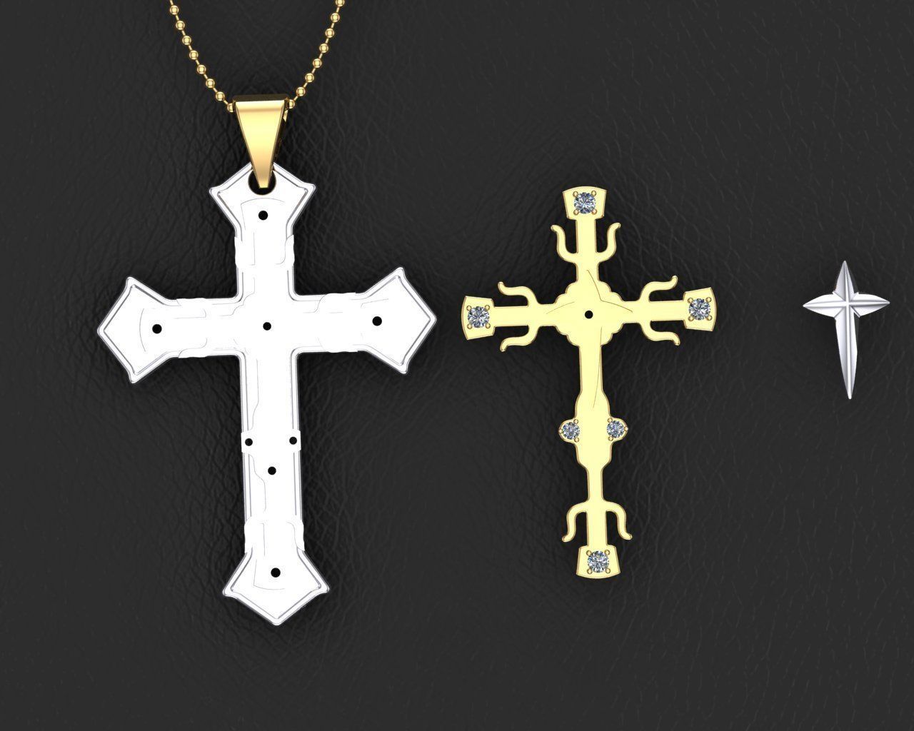 Pendant cross jesus 3D print model 3D print model_5