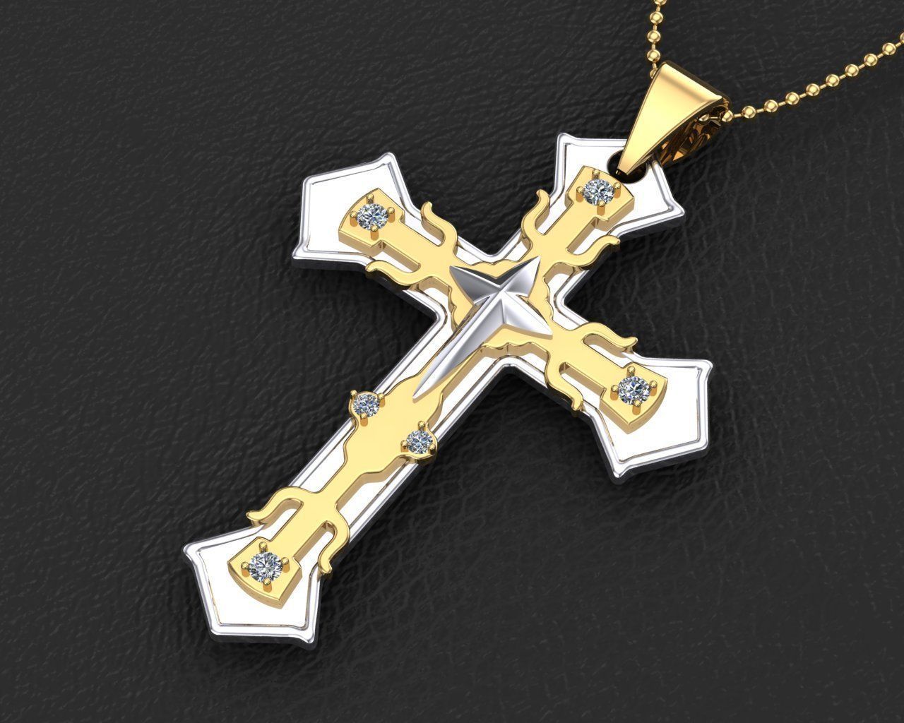 Pendant cross jesus 3D print model 3D print model_1