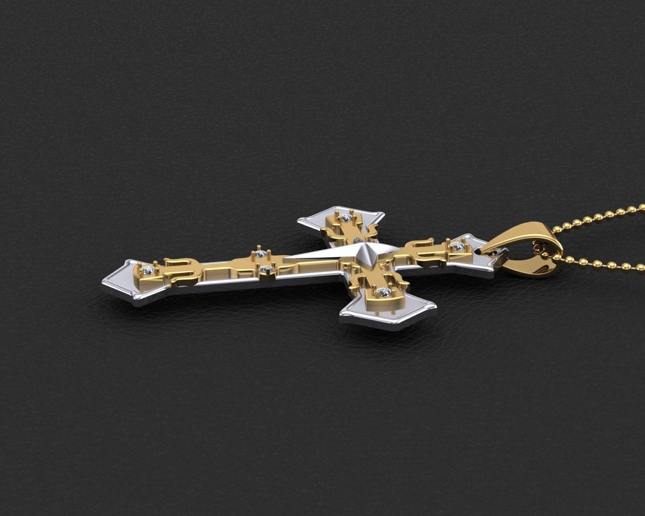 Pendant cross jesus 3D print model 3D print model_6