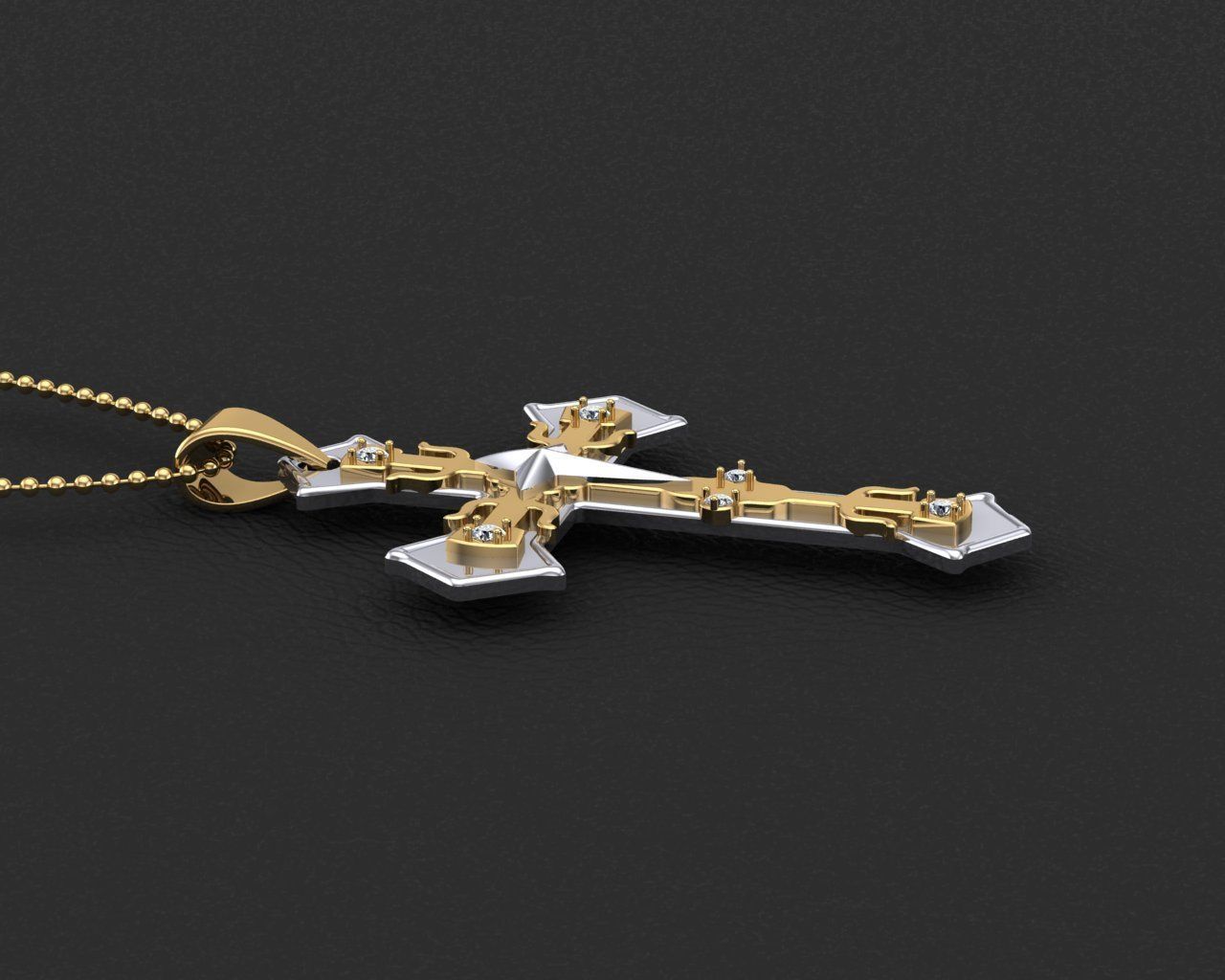 Pendant cross jesus 3D print model 3D print model_7