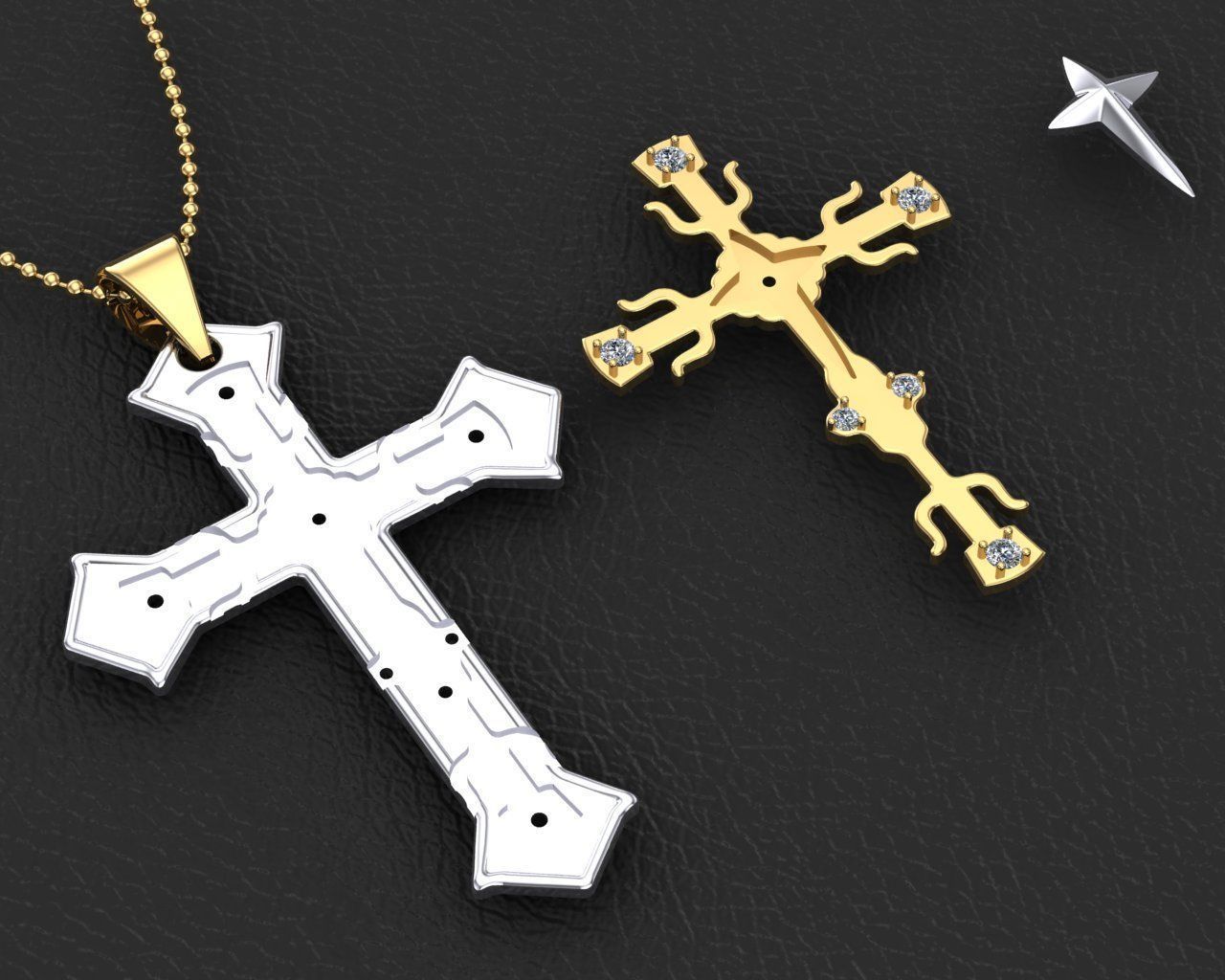 Pendant cross jesus 3D print model 3D print model_8