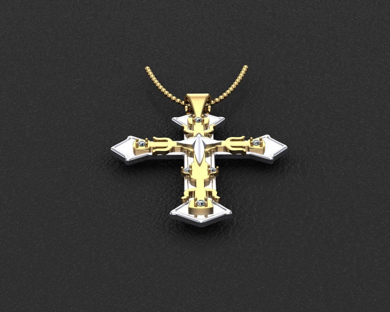 Pendant cross jesus 3D print model 3D print model_4