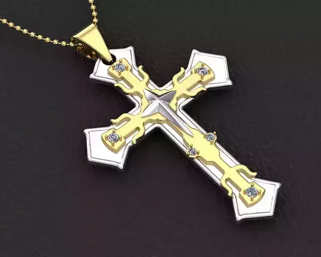 Pendant cross jesus 3D print model 3D print model