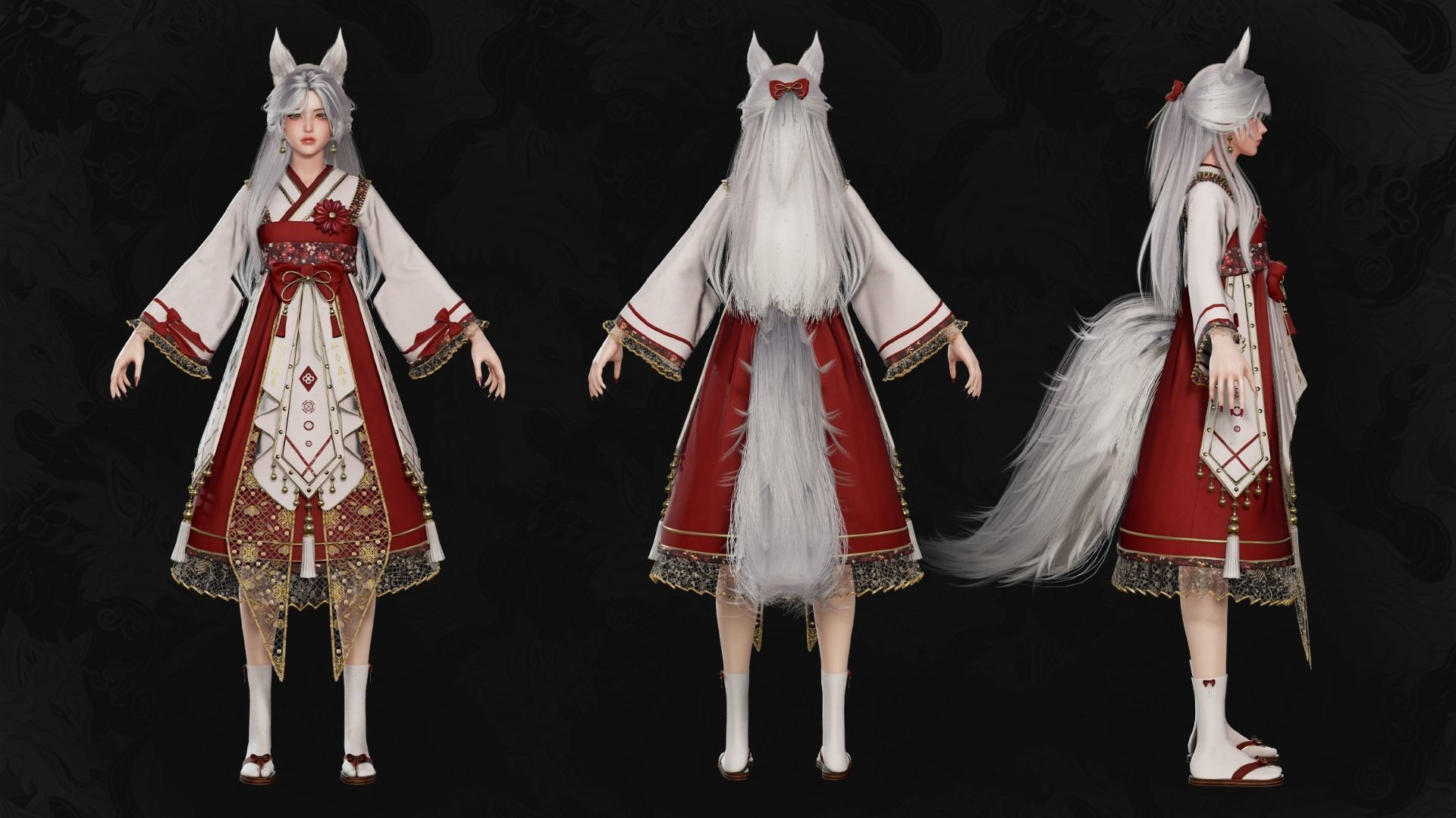 Kitsune Yuna - Game  Ready Low-poly 3D model_33