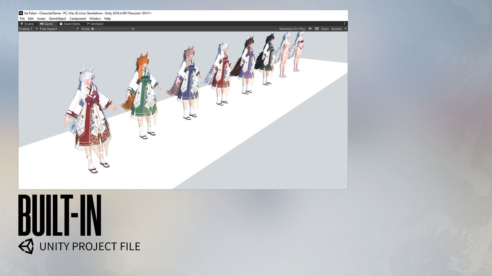 Kitsune Yuna - Game  Ready Low-poly 3D model_30