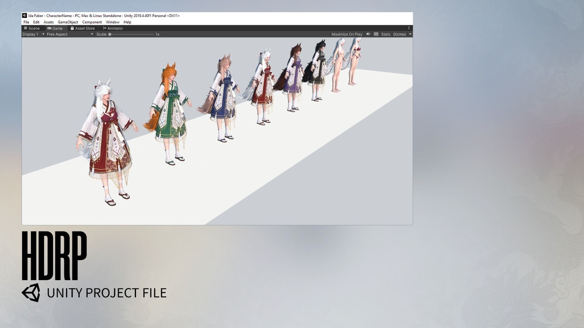 Kitsune Yuna - Game  Ready Low-poly 3D model_32
