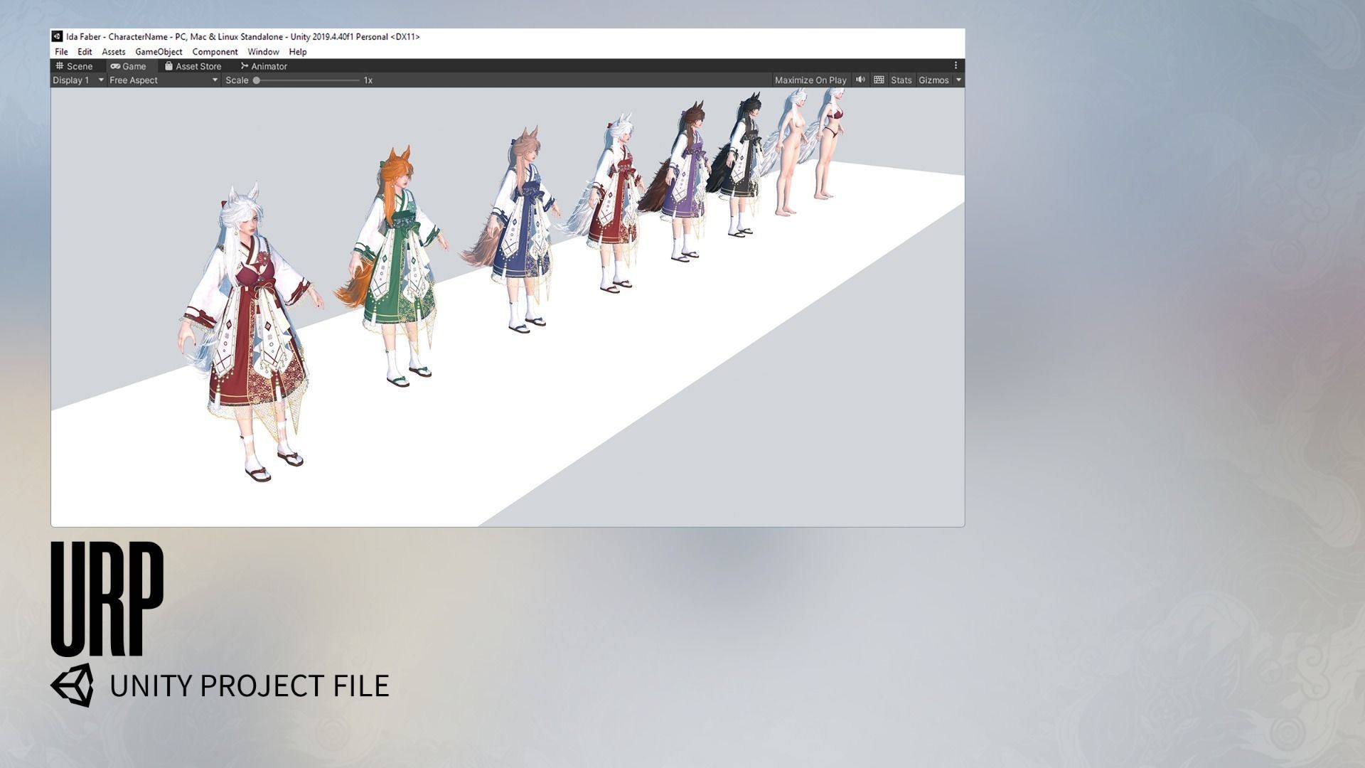 Kitsune Yuna - Game  Ready Low-poly 3D model_31