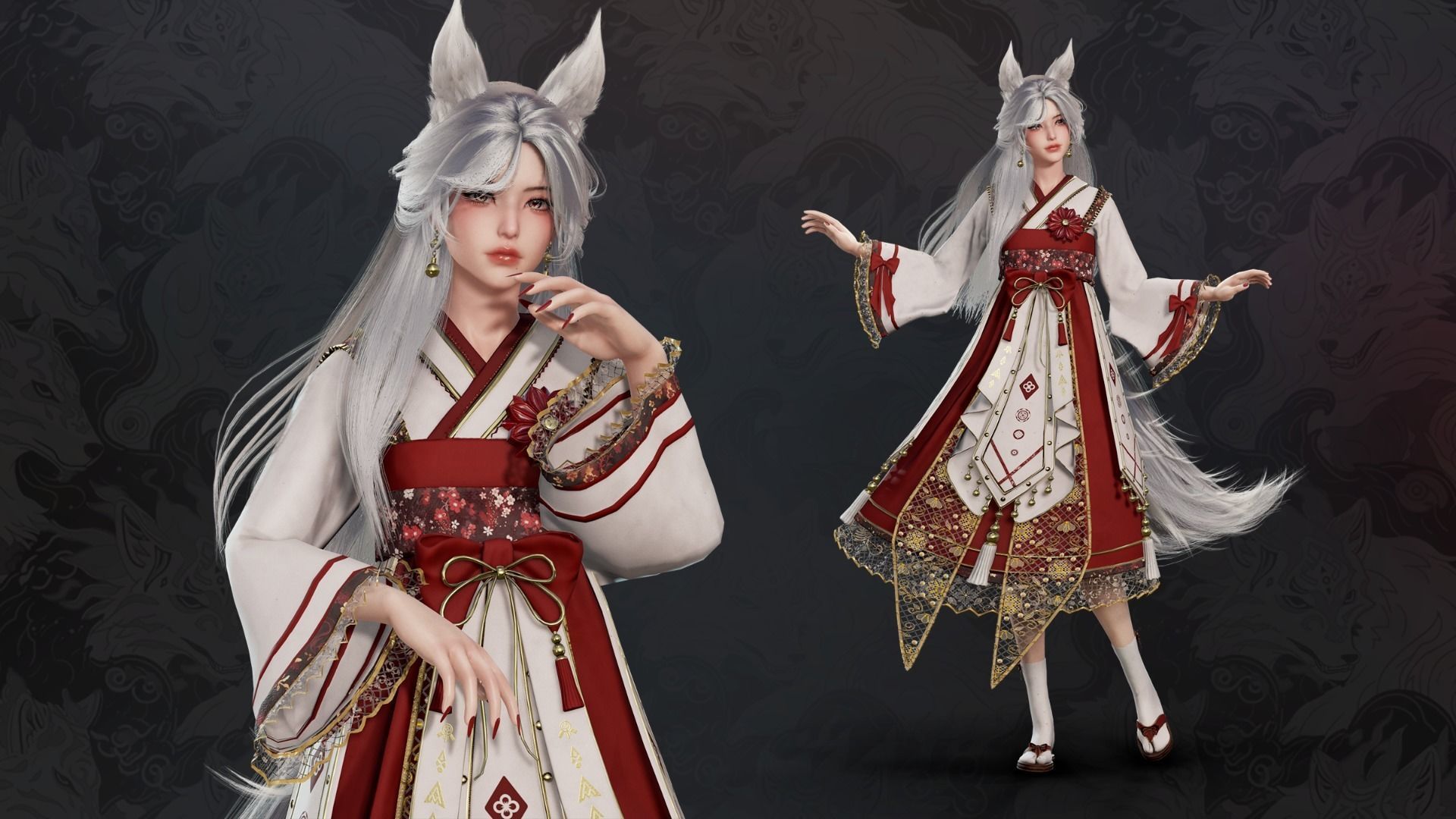 Kitsune Yuna - Game  Ready Low-poly 3D model_3