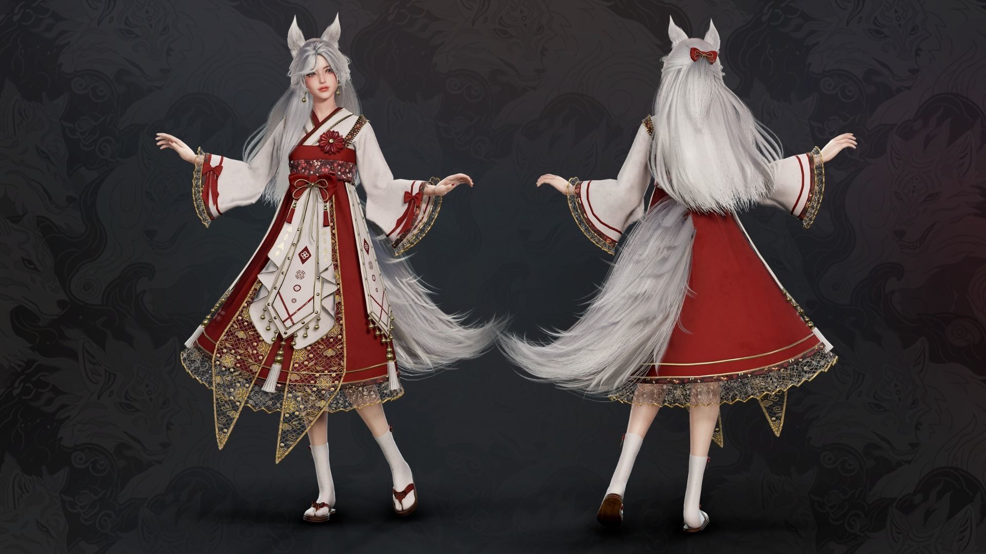 Kitsune Yuna - Game  Ready Low-poly 3D model_4
