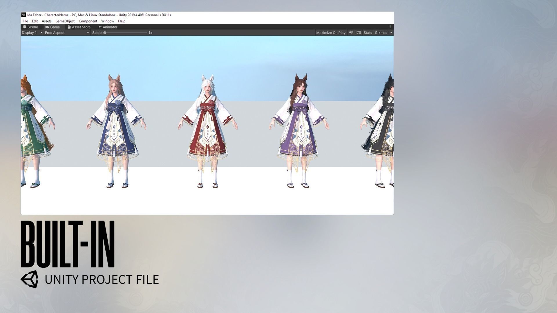 Kitsune Yuna - Game  Ready Low-poly 3D model_27