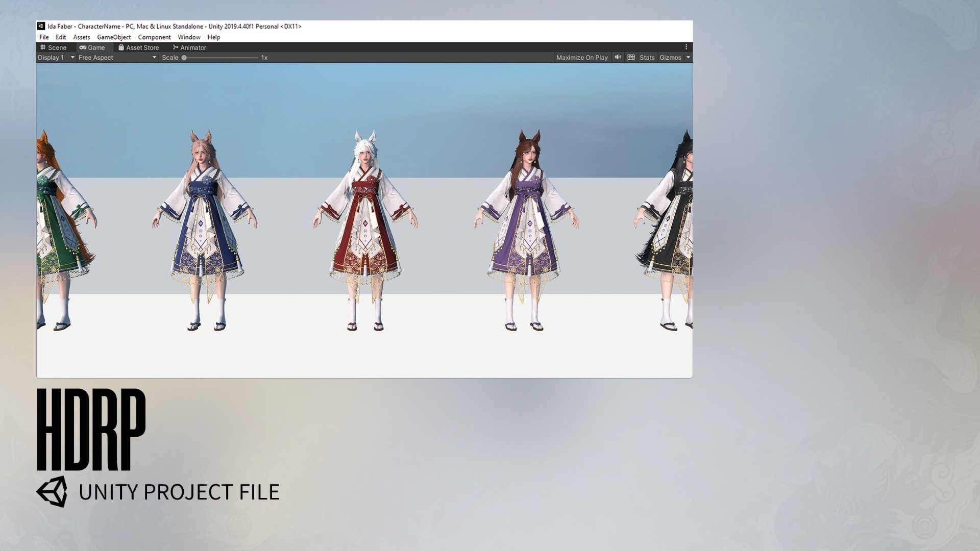 Kitsune Yuna - Game  Ready Low-poly 3D model_29