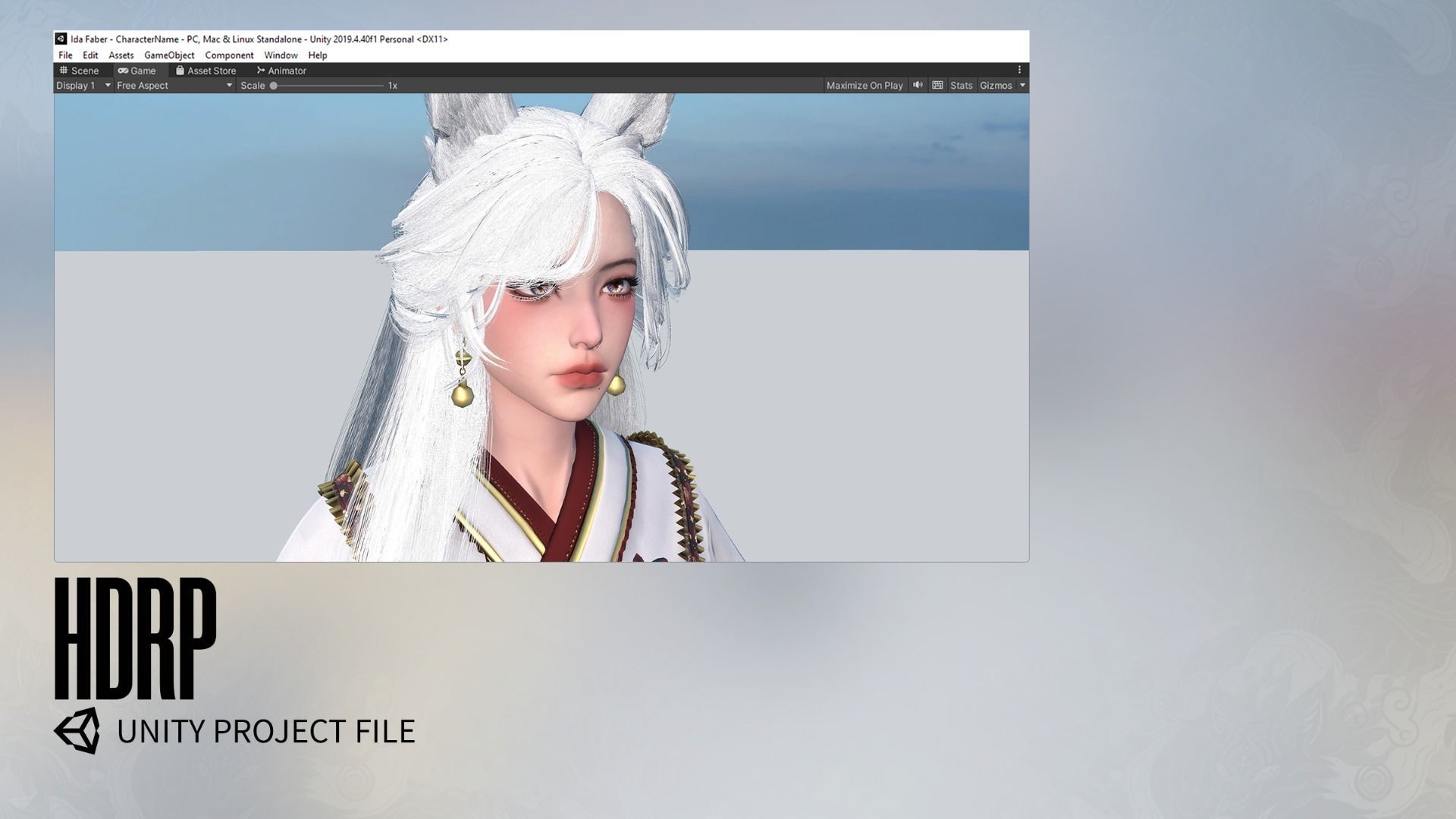 Kitsune Yuna - Game  Ready Low-poly 3D model_26