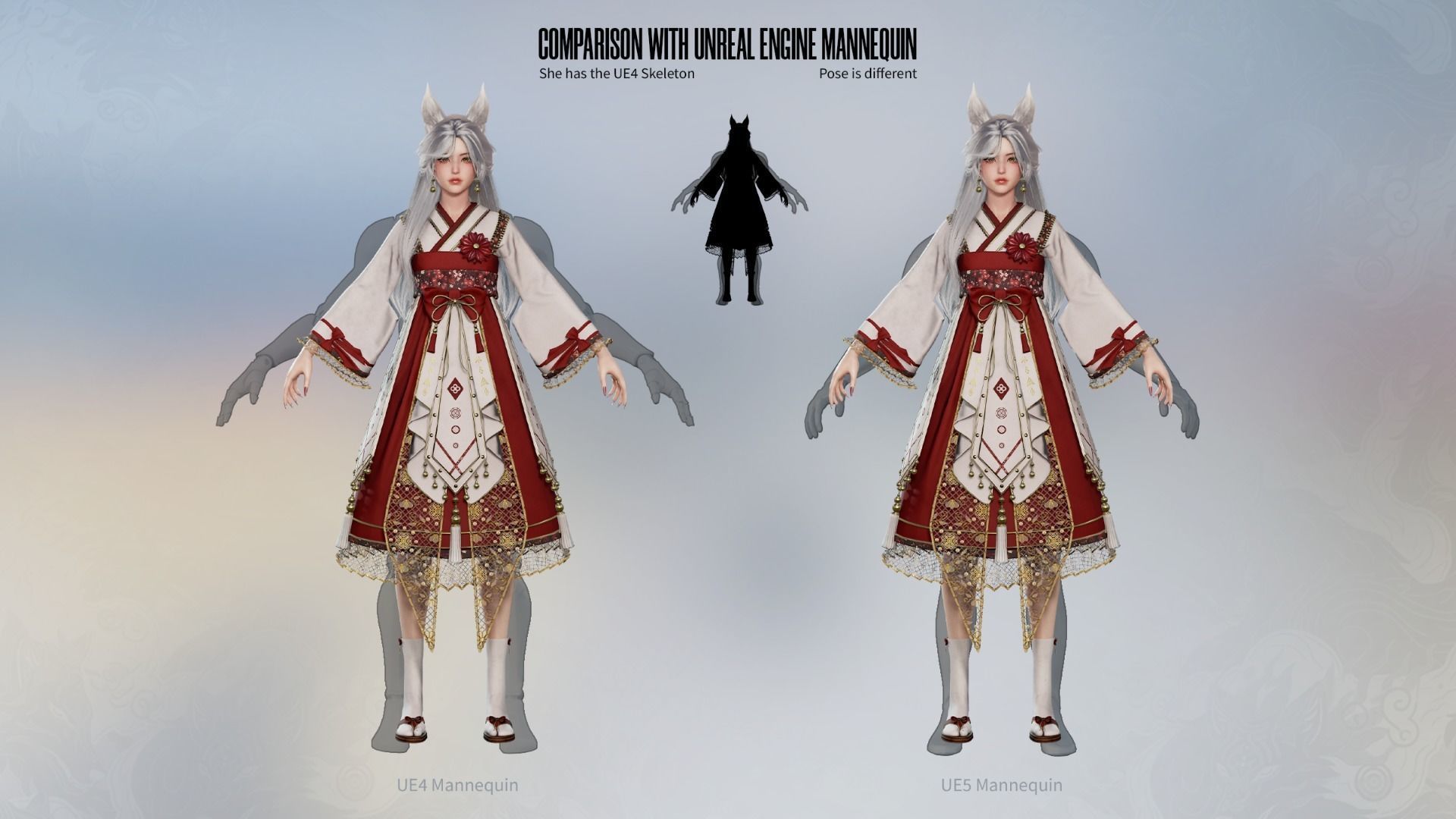 Kitsune Yuna - Game  Ready Low-poly 3D model_17