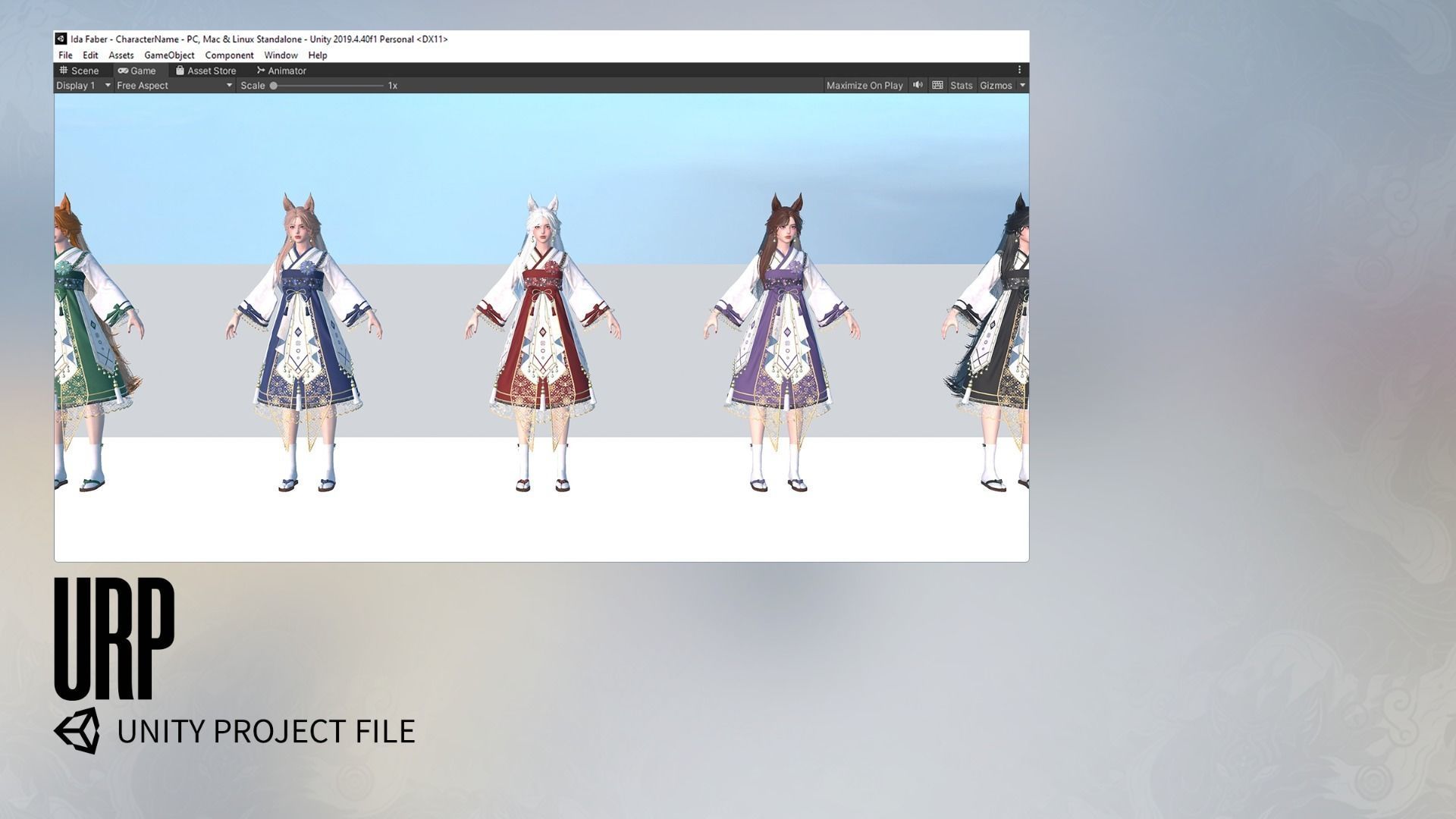 Kitsune Yuna - Game  Ready Low-poly 3D model_28