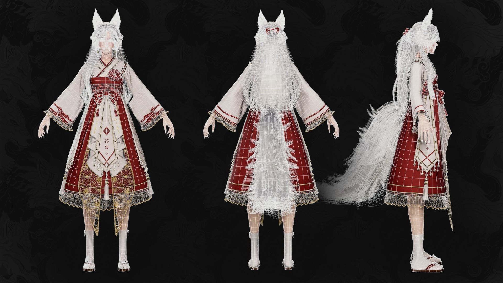 Kitsune Yuna - Game  Ready Low-poly 3D model_34