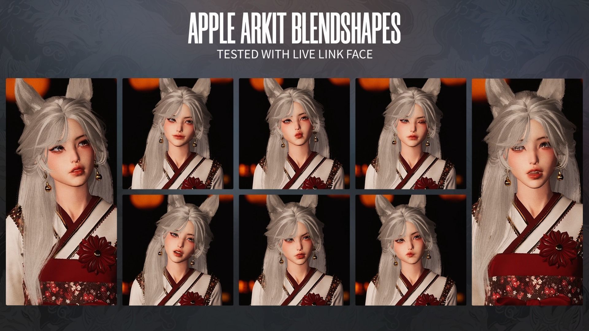 Kitsune Yuna - Game  Ready Low-poly 3D model_6