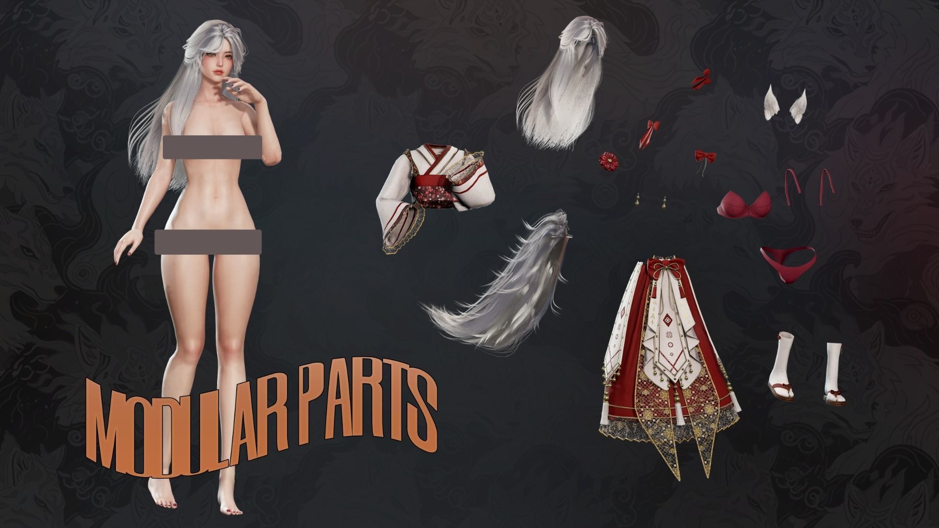 Kitsune Yuna - Game  Ready Low-poly 3D model_14