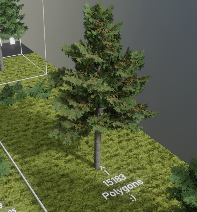 Walnut Honey Empress Black-Alder Yew-Taxus-Baccata Trees 3D Model Collection_37