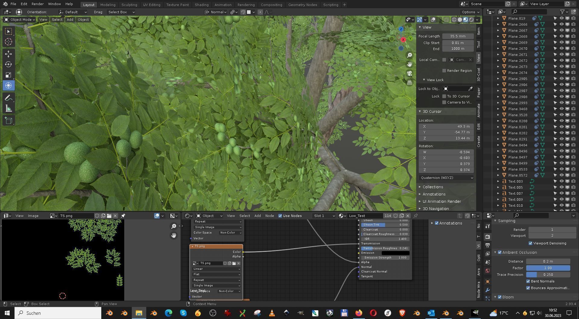 Walnut Honey Empress Black-Alder Yew-Taxus-Baccata Trees 3D Model Collection_133