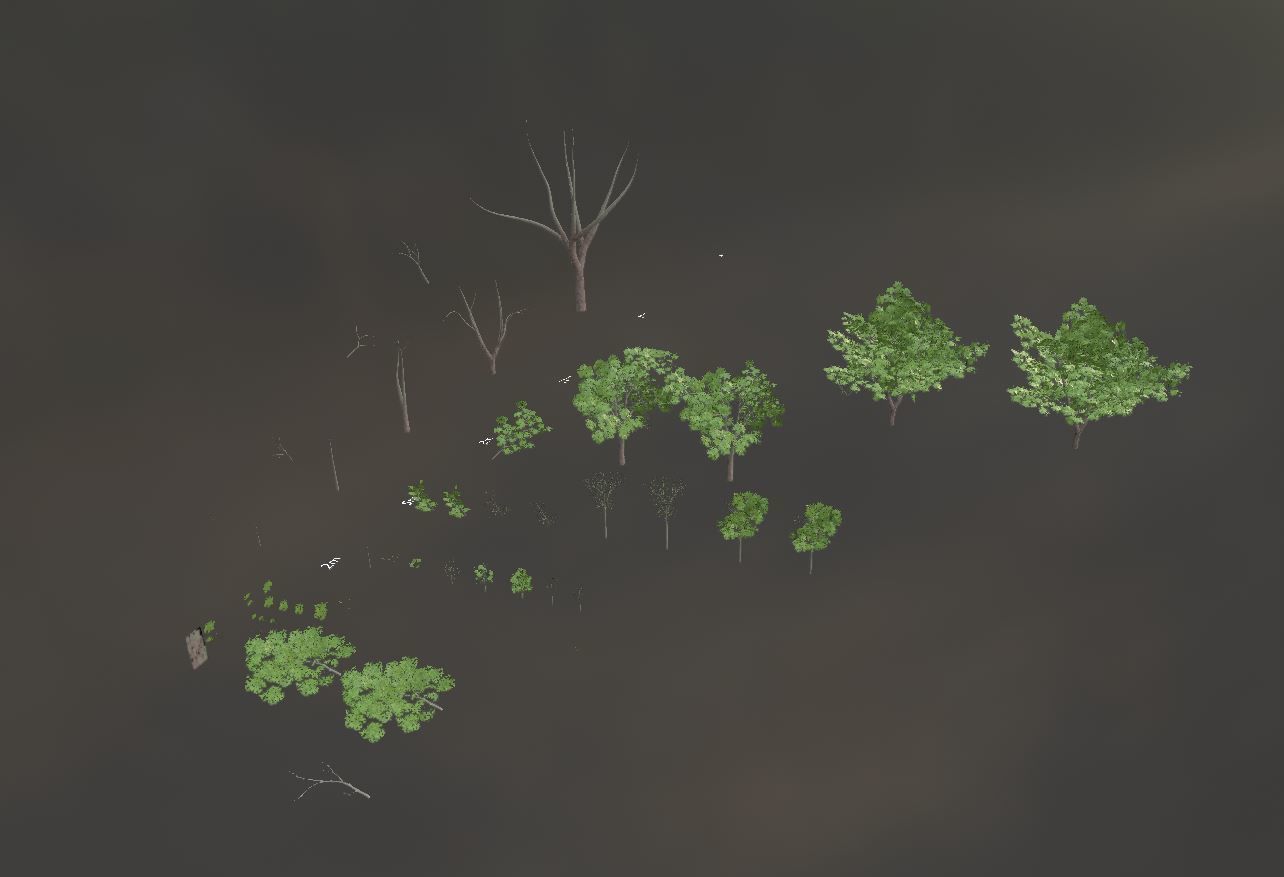 Walnut Honey Empress Black-Alder Yew-Taxus-Baccata Trees 3D Model Collection_115