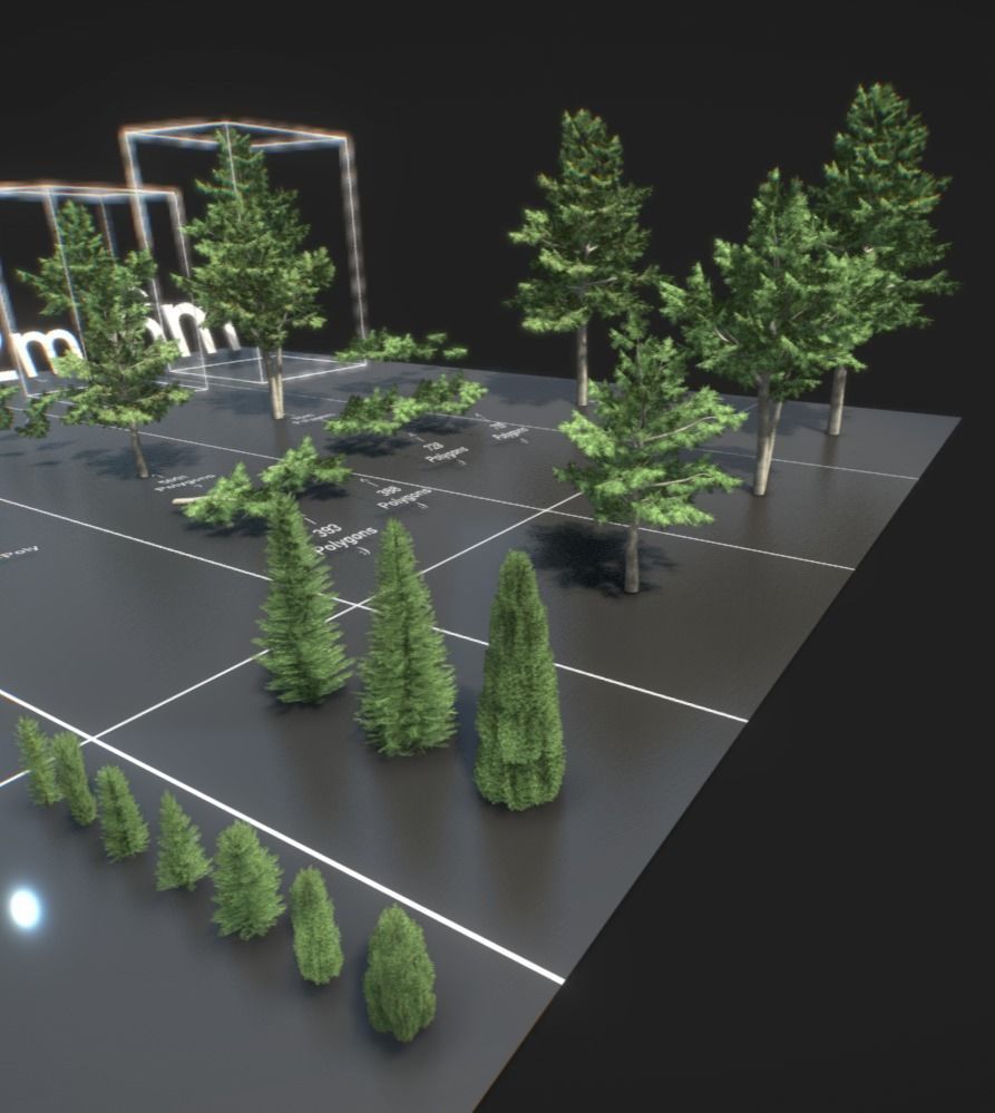 Walnut Honey Empress Black-Alder Yew-Taxus-Baccata Trees 3D Model Collection_31