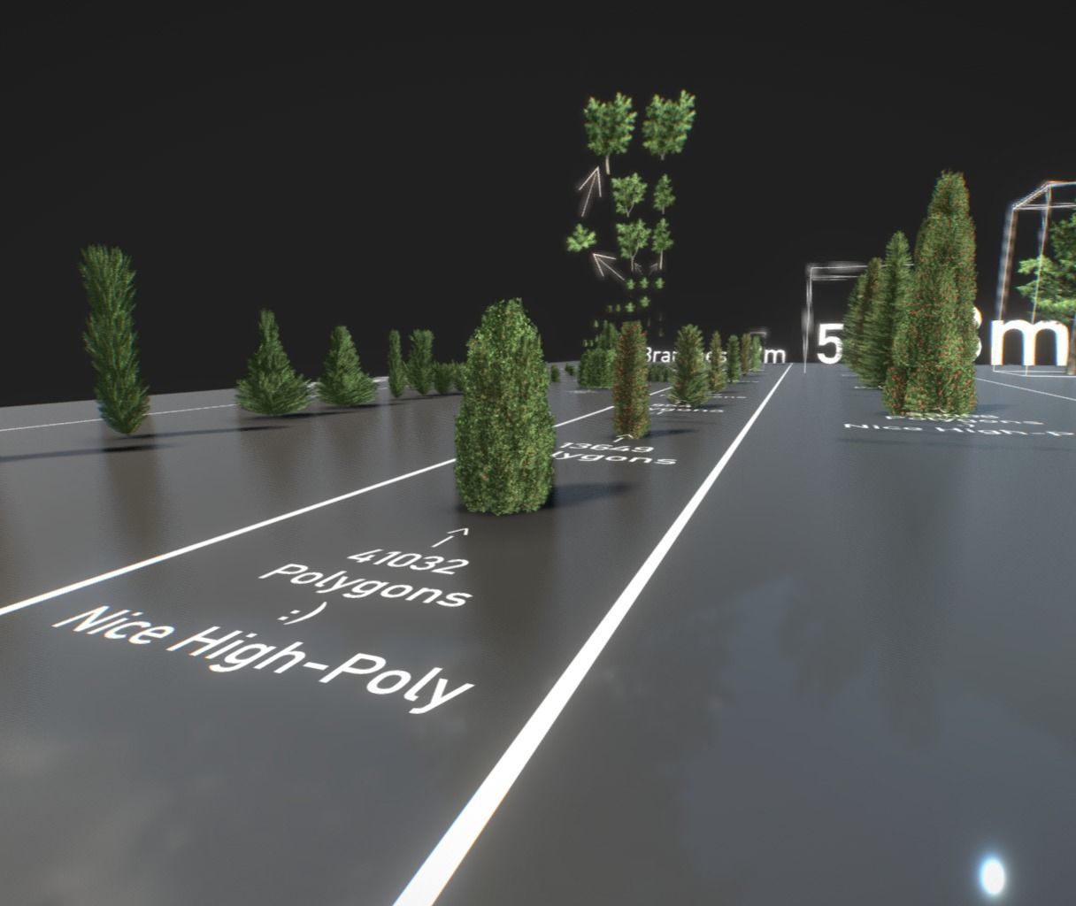 Walnut Honey Empress Black-Alder Yew-Taxus-Baccata Trees 3D Model Collection_35