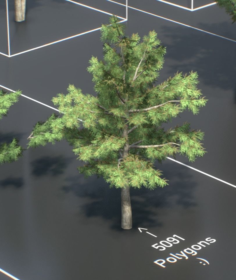 Walnut Honey Empress Black-Alder Yew-Taxus-Baccata Trees 3D Model Collection_40