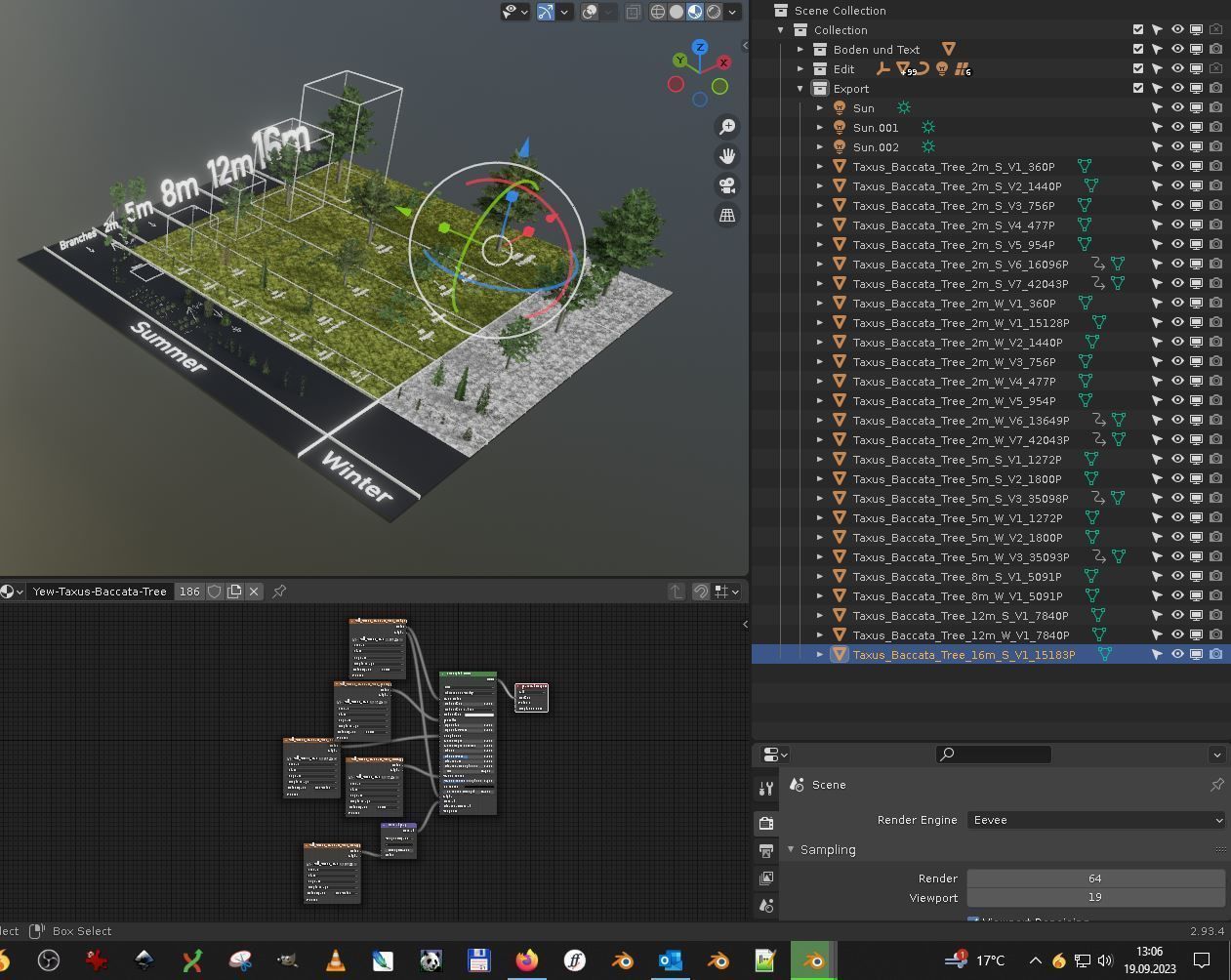 Walnut Honey Empress Black-Alder Yew-Taxus-Baccata Trees 3D Model Collection_42