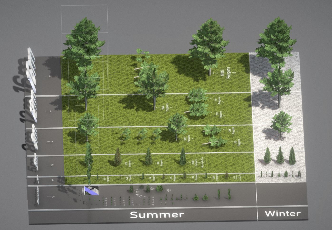 Walnut Honey Empress Black-Alder Yew-Taxus-Baccata Trees 3D Model Collection_15