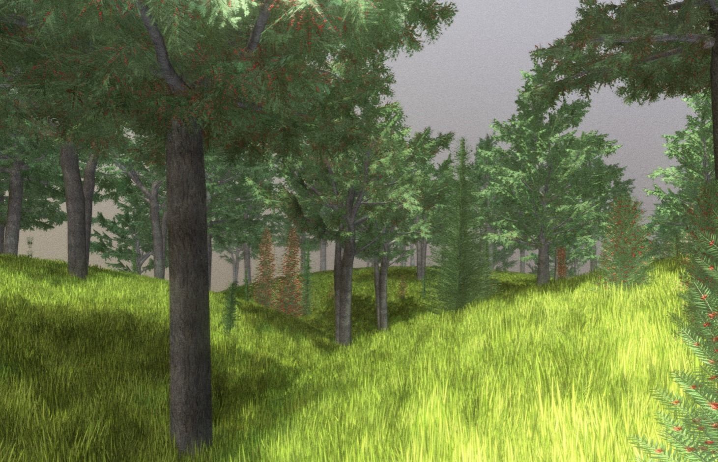 Walnut Honey Empress Black-Alder Yew-Taxus-Baccata Trees 3D Model Collection_55