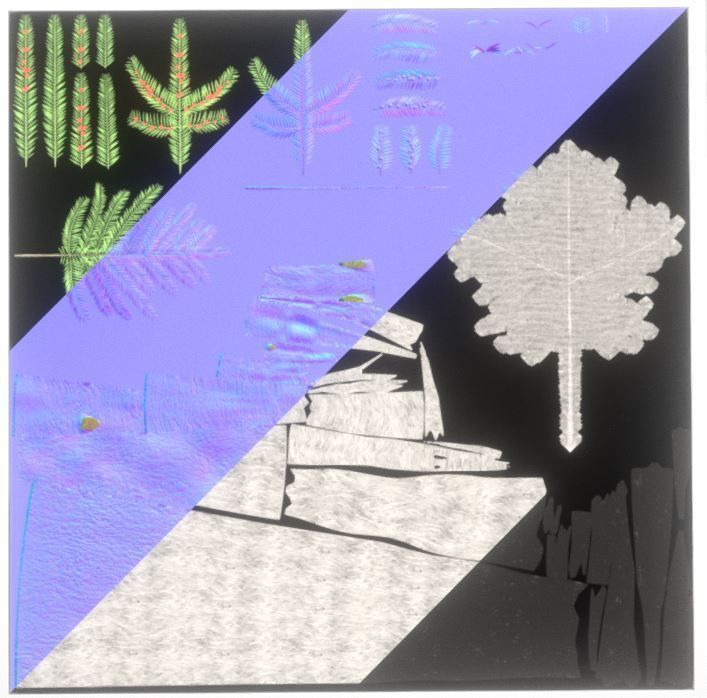 Walnut Honey Empress Black-Alder Yew-Taxus-Baccata Trees 3D Model Collection_20