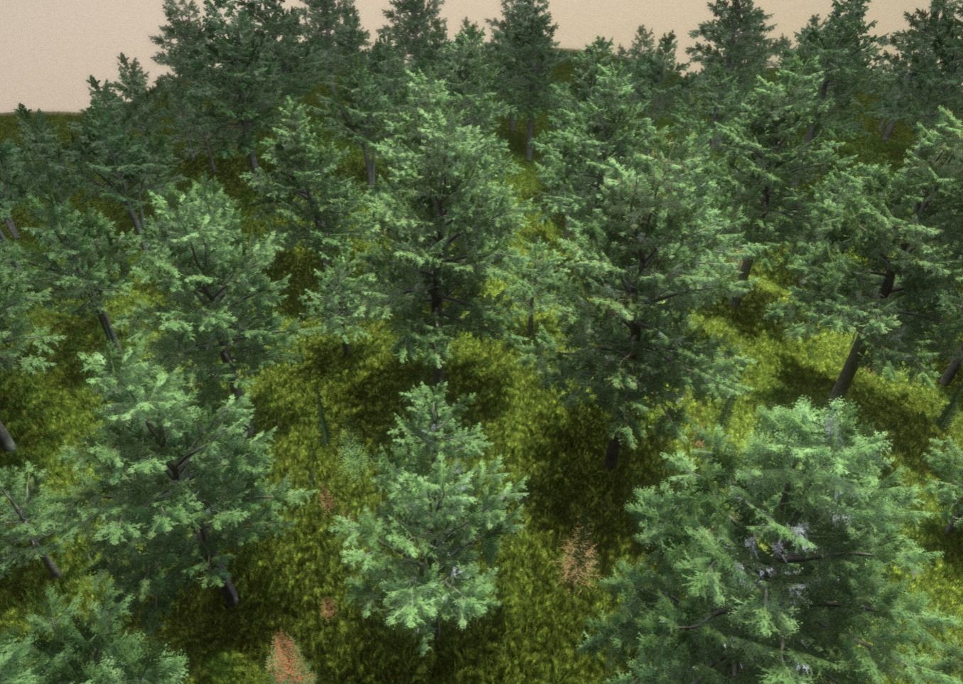 Walnut Honey Empress Black-Alder Yew-Taxus-Baccata Trees 3D Model Collection_54