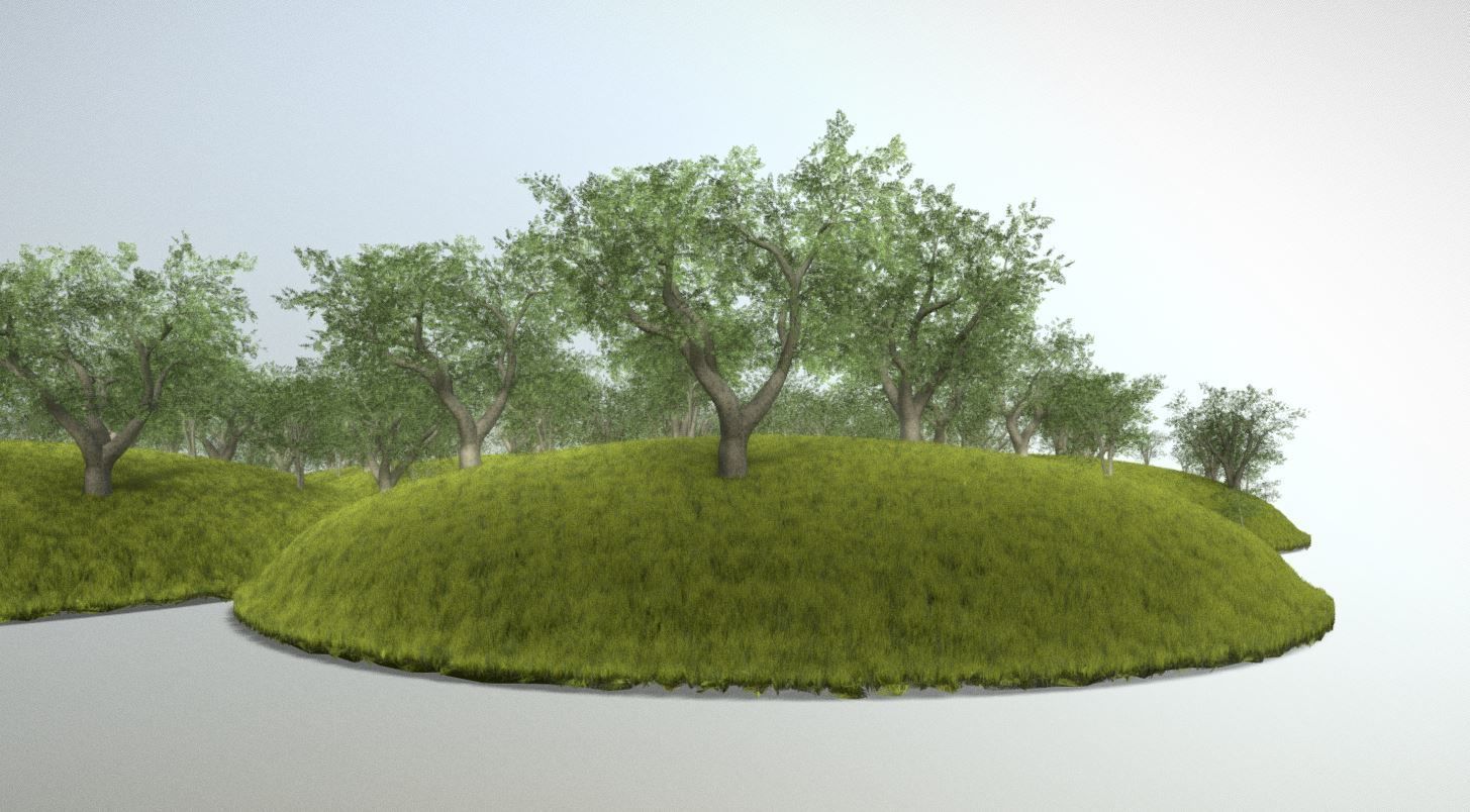 Walnut Honey Empress Black-Alder Yew-Taxus-Baccata Trees 3D Model Collection_102