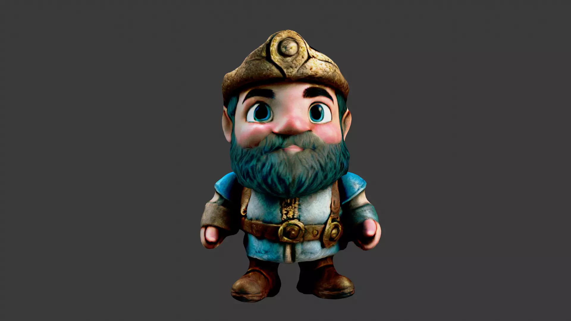 Dwarf King Low-poly 3D model_0