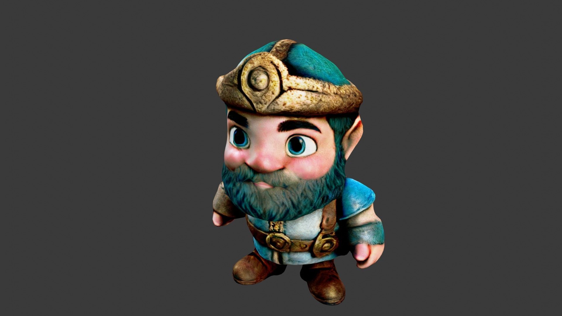 Dwarf King Low-poly 3D model_3