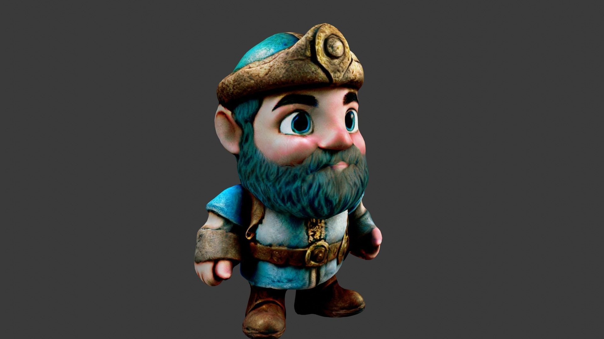 Dwarf King Low-poly 3D model_1