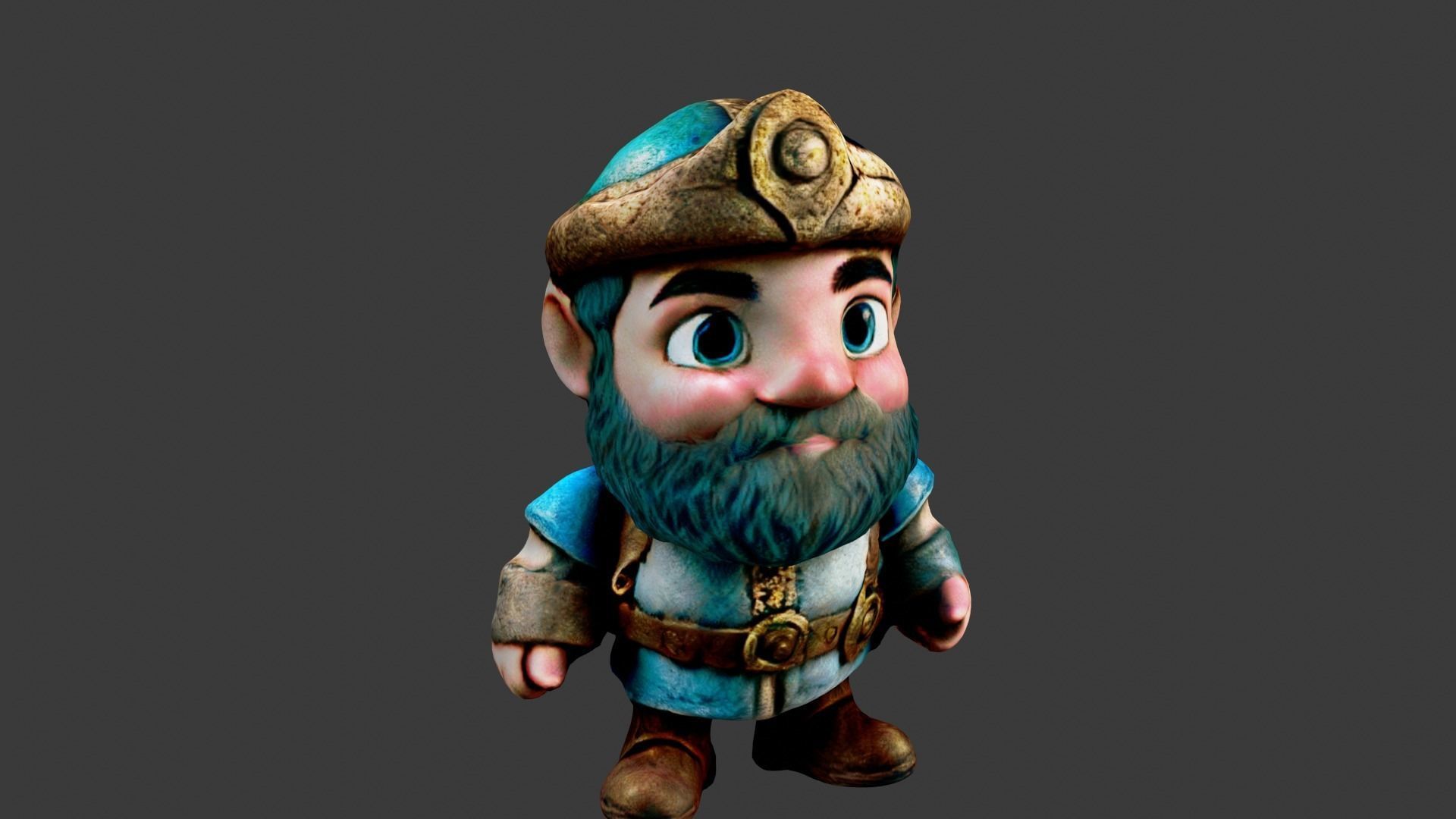 Dwarf King Low-poly 3D model_6