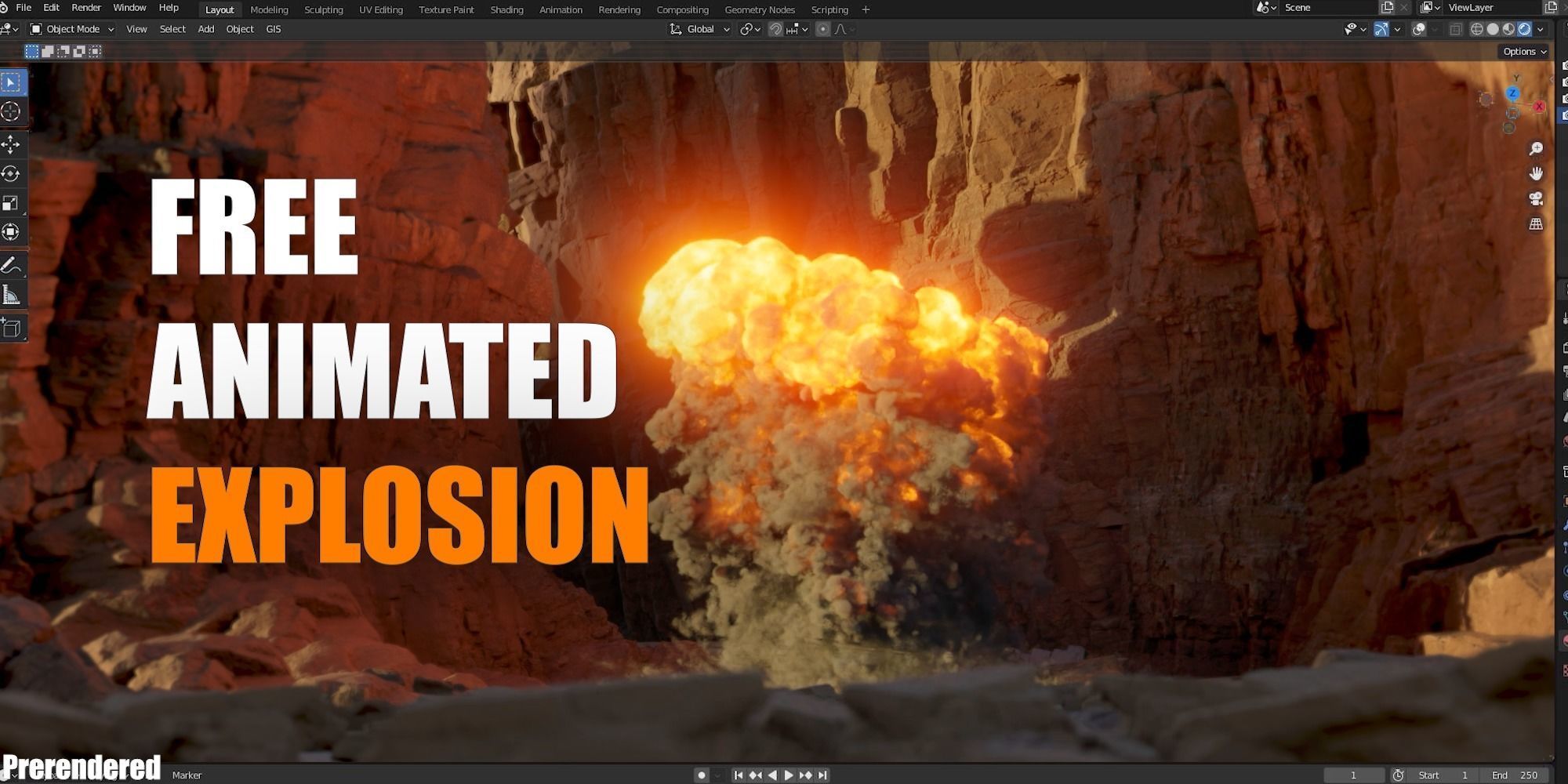 Simple Fire Pro Shader and Free Explosion 3D Model 3D model_7