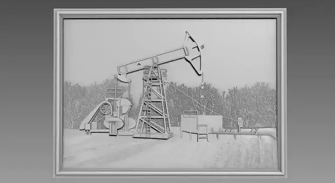 Drilling rig Relief 3D model