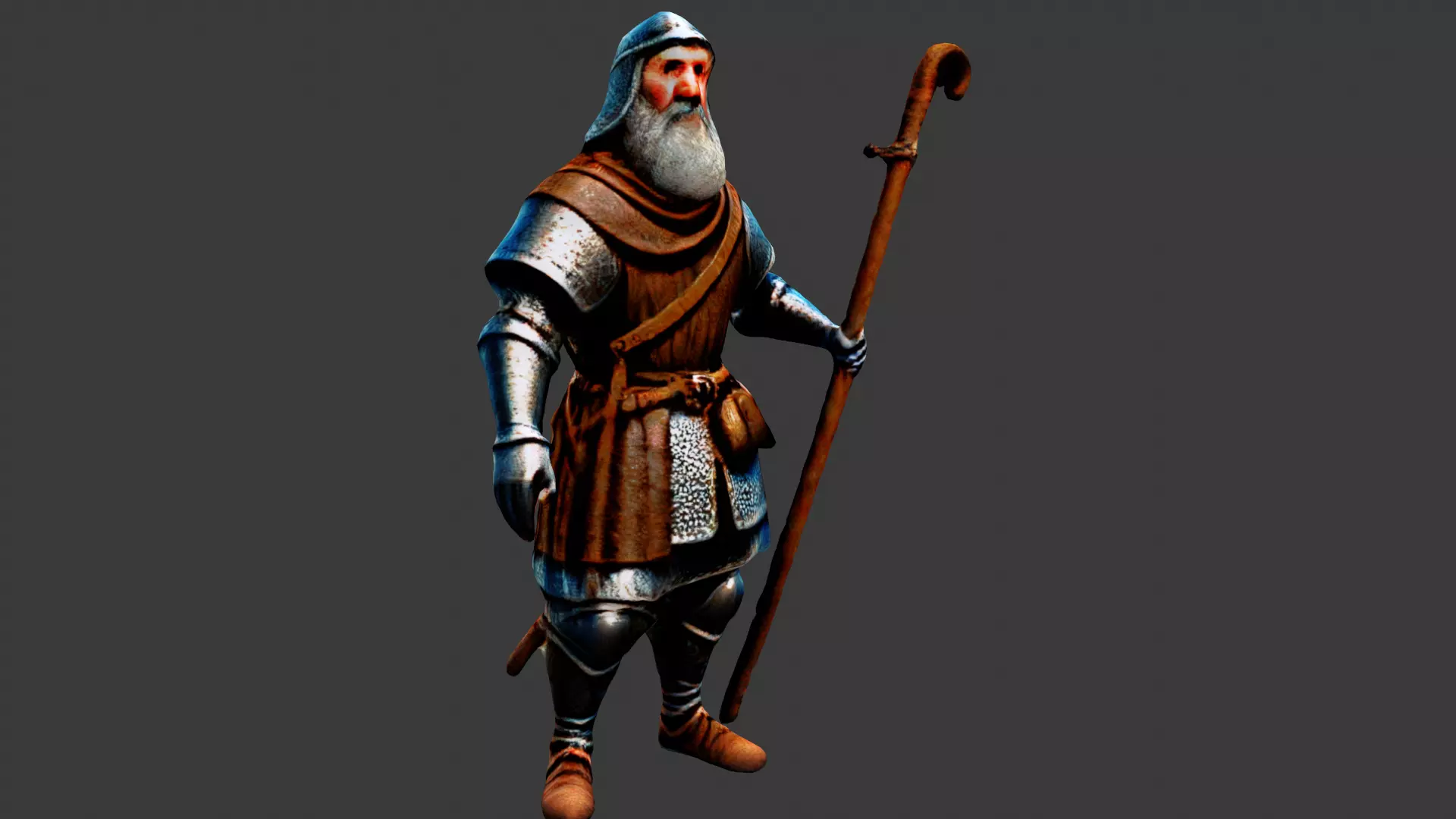 Blind Wizard Low-poly 3D model_0